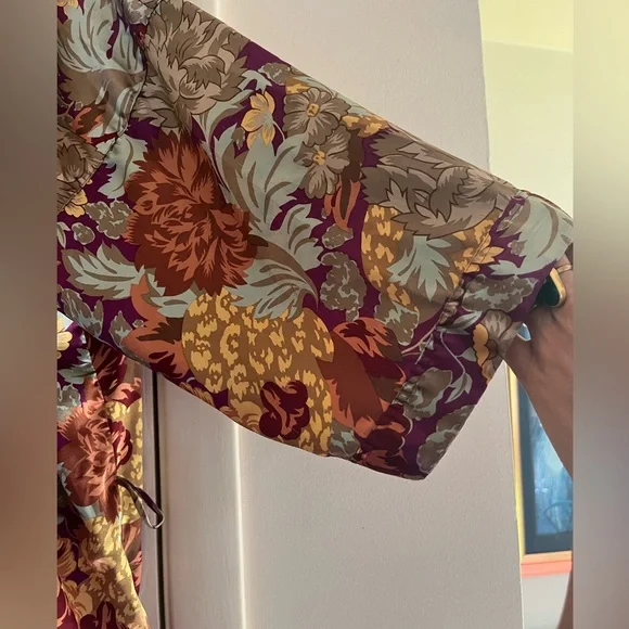 VTG Bloomcore 90s Silky Satin Kimono Festival Boho Balletcore Resortwear Robe - Picture 2 of 9